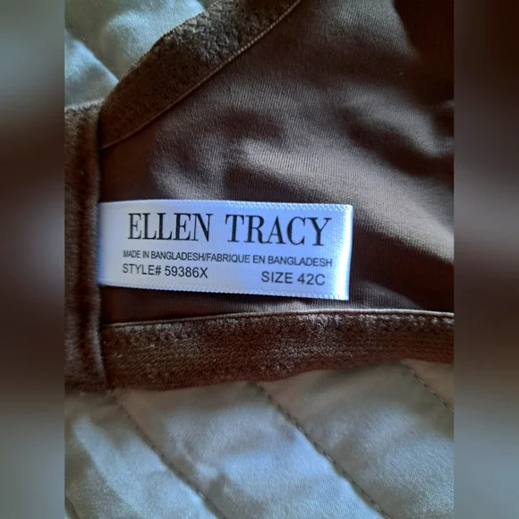 Ellen Tracy Women's MOCHA new UNDERWIRE Bra 42C ADJUSTABLE STRAPS brand new